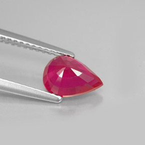 Rubí rojo natural de 1,37 ct, en forma de pera, VS-SI
