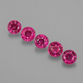 Gemas de rubí rosa natural de  ct, corte redondo, VS