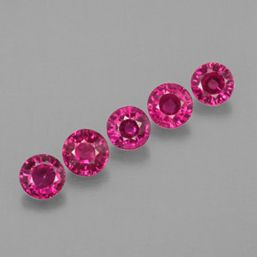 Gemas de rubí rosa natural de  ct, corte redondo, VS