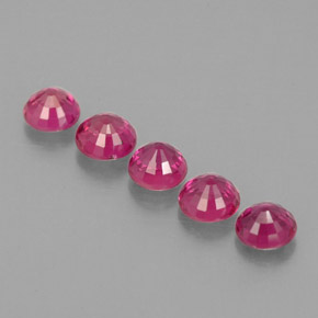 Gemas de rubí rosa natural de  ct, corte redondo, VS