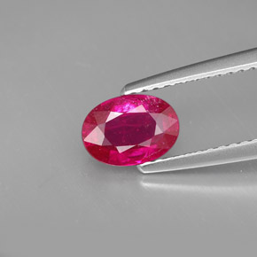 Rubí rojo natural de 1,06 ct, corte óvalo, SI