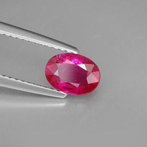 Rubí rojo natural de 1,06 ct, corte óvalo, SI