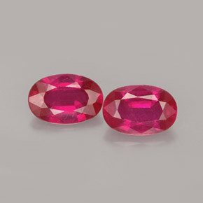 Gemas de rubí rojo natural de  ct, corte óvalo, VS-SI