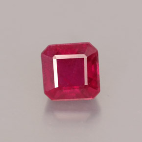 Rubí rojo natural de 1,55 ct, corte esmeralda, SI