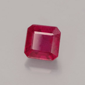 Rubí rojo natural de 1,55 ct, corte esmeralda, SI