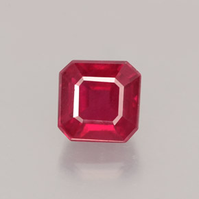 Rubí rojo natural de 1,68 ct, corte esmeralda, VS-SI