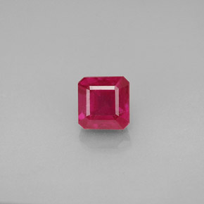 Rubí rojo natural de 1,38 ct, corte esmeralda, VS-SI