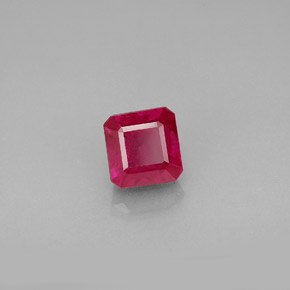 Rubí rojo natural de 1,38 ct, corte esmeralda, VS-SI