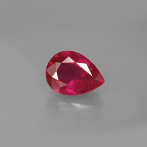 Rubí rojo natural de 1,44 ct, en forma de pera, VS-SI