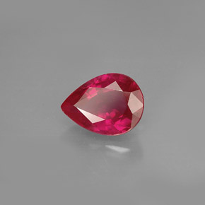 Rubí rojo natural de 1,44 ct, en forma de pera, VS-SI