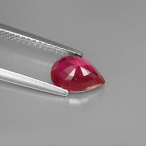 Rubí rojo natural de 1,44 ct, en forma de pera, VS-SI