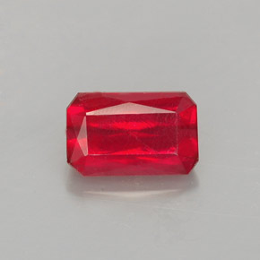 Rubí rojo natural de 1,80 ct, corte esmeralda, VS-SI
