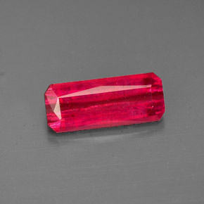 Rubí rojo natural de 1,44 ct, corte esmeralda, VS-SI