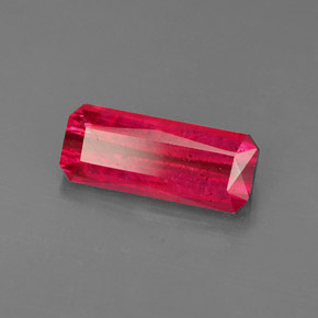 Rubí rojo natural de 1,44 ct, corte esmeralda, VS-SI