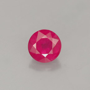 Rubí rojo natural de 1,33 ct, corte redondo, VS-SI