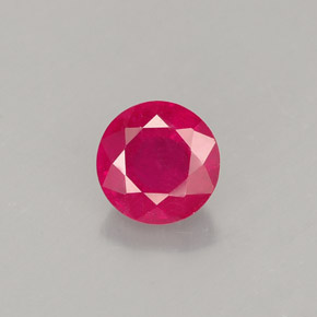 Rubí rojo natural de 1,38 ct, corte redondo, VS-SI