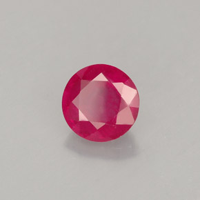 Rubí rojo natural de 1,38 ct, corte redondo, VS-SI