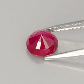 Rubí rojo natural de 1,38 ct, corte redondo, VS-SI
