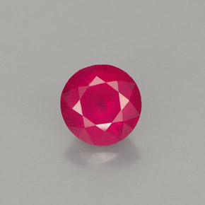 Rubí rojo natural de 1,28 ct, corte redondo, VS-SI