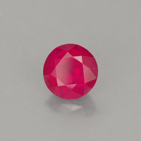 Rubí rojo natural de 1,28 ct, corte redondo, VS-SI