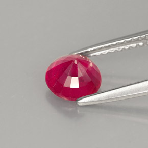 Rubí rojo natural de 1,28 ct, corte redondo, VS-SI