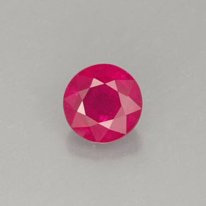 Rubí rojo natural de 1,47 ct, corte redondo, VS-SI