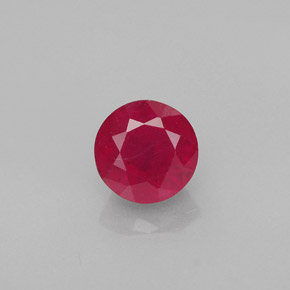 Rubí rojo natural de 1,25 ct, corte redondo, VS-SI