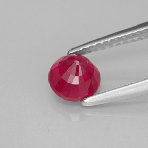 Rubí rojo natural de 1,25 ct, corte redondo, VS-SI