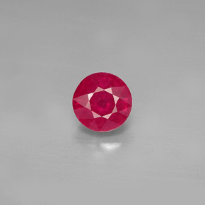 Rubí rojo natural de 1,27 ct, corte redondo, SI