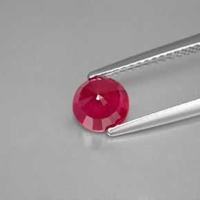 Rubí rojo natural de 1,27 ct, corte redondo, SI