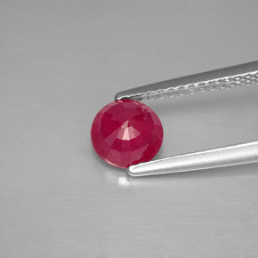 Rubí rojo natural de 1,10 ct, corte redondo, SI