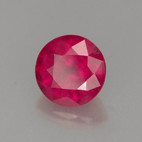 Rubí rojo natural de 1,16 ct, corte redondo, SI