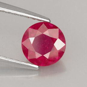 Rubí rojo natural de 1,13 ct, corte redondo, SI