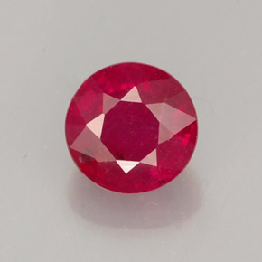Rubí rojo natural de 1,42 ct, corte redondo, SI