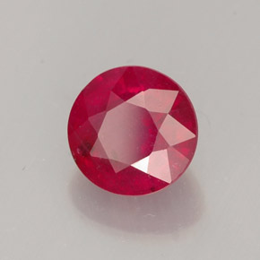 Rubí rojo natural de 1,42 ct, corte redondo, SI