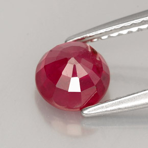 Rubí rojo natural de 1,42 ct, corte redondo, SI