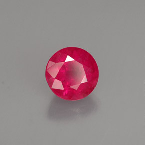 Rubí rojo natural de 1,28 ct, corte redondo, SI