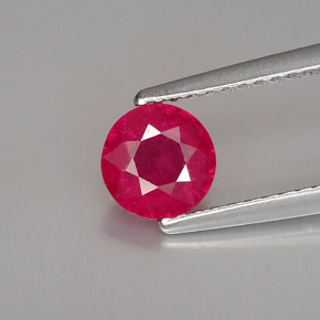 Rubí rojo natural de 1,00 ct, corte redondo, SI