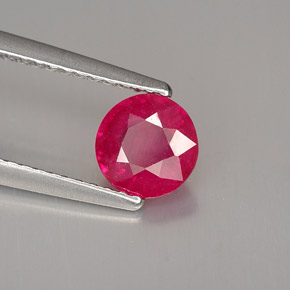Rubí rojo natural de 1,00 ct, corte redondo, SI