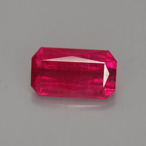 Rubí rojo natural de 1,52 ct, corte esmeralda, VS-SI