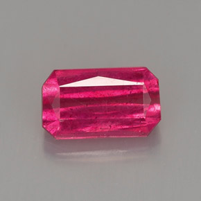 Rubí rojo natural de 1,13 ct, corte esmeralda, VS-SI