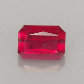 Rubí rojo natural de 1,54 ct, corte esmeralda, SI