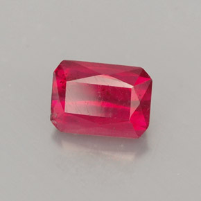 Rubí rojo natural de 0,96 ct, corte esmeralda, SI