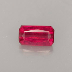 Rubí rojo natural de 1,14 ct, corte esmeralda, SI