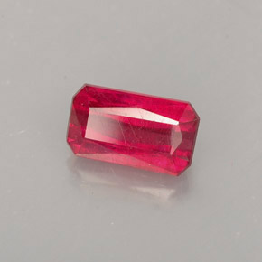Rubí rojo natural de 1,14 ct, corte esmeralda, SI