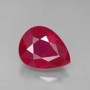 Rubí rojo natural de 3,46 ct, en forma de pera, SI