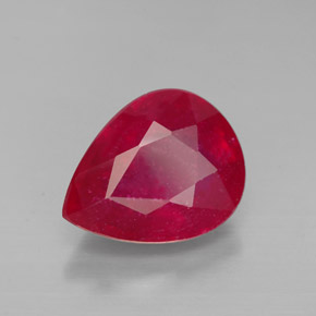Rubí rojo natural de 3,46 ct, en forma de pera, SI