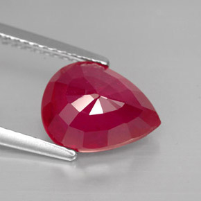Rubí rojo natural de 3,46 ct, en forma de pera, SI