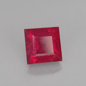 Rubí rojo natural de 1,83 ct, cuadrado, SI