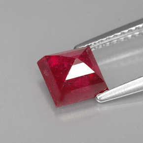 Rubí rojo natural de 1,83 ct, cuadrado, SI